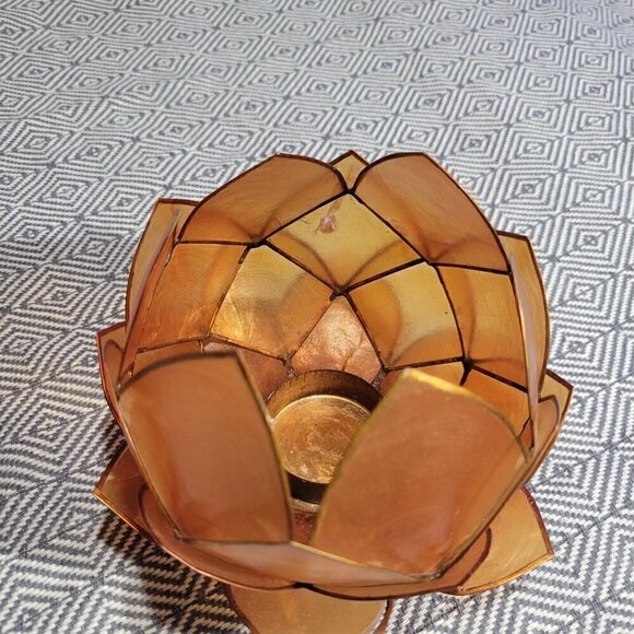 Zodax Smoke Brown Capiz Lotus Tea Light Candle Holder - Picture 11 of 13